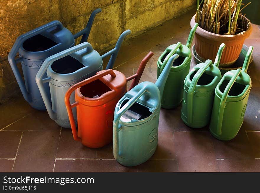 Watering Can, Flowerpot, Bottle, Plastic