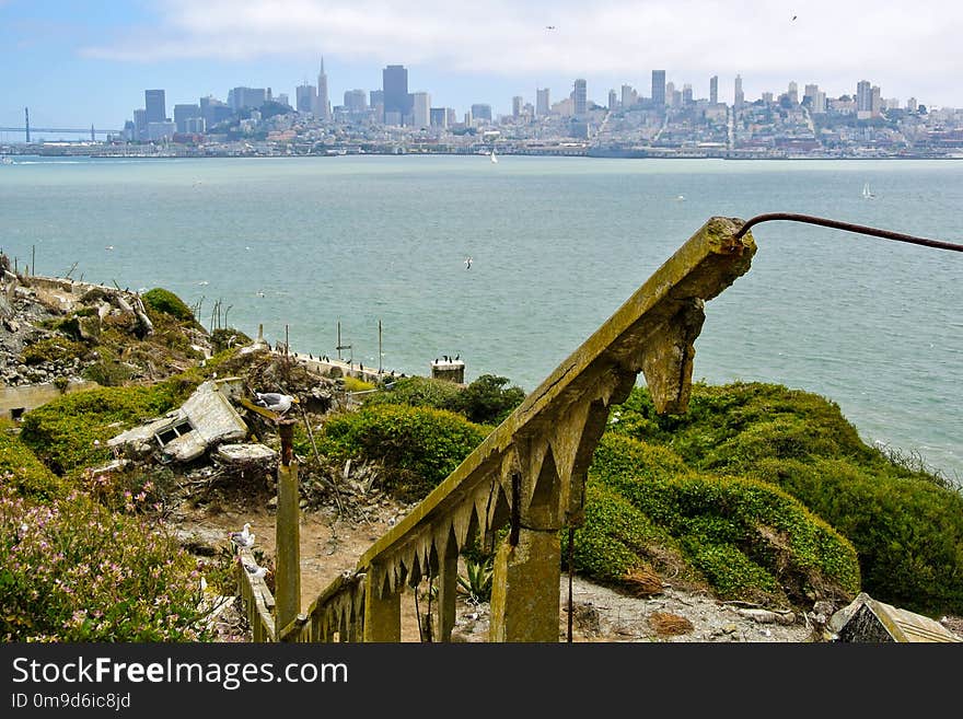 City, Bridge, Sky, Sea