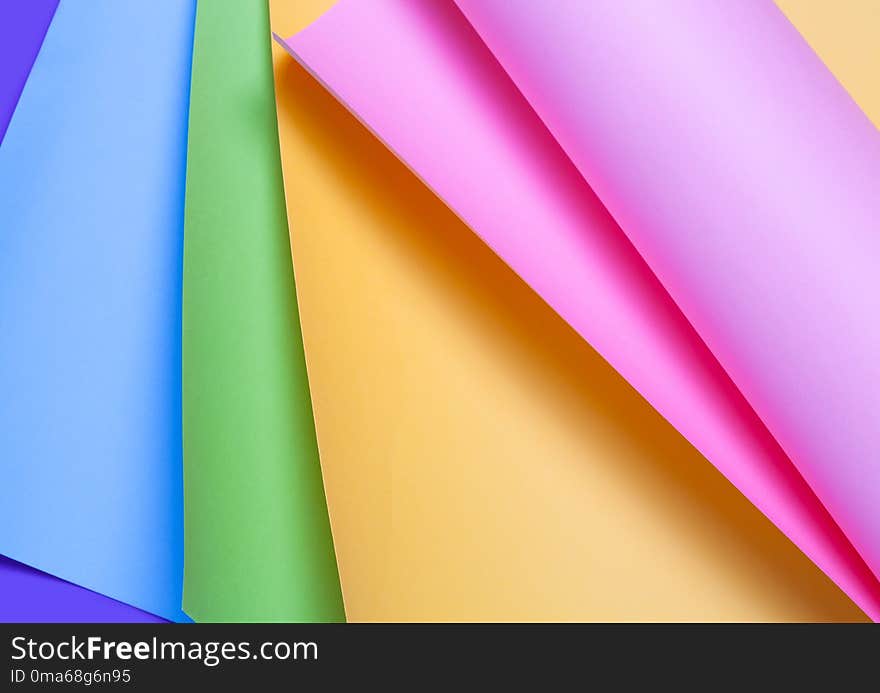 Rainbow paper background, colorful paper. Abstract origami paper.