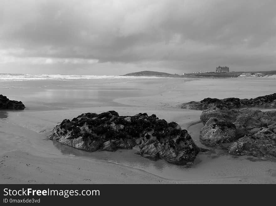 Black And White, Coast, Monochrome Photography, Shore