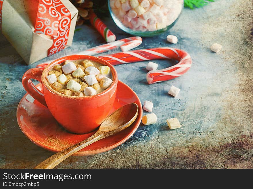 Cup of Homemade christmas hot chocolate