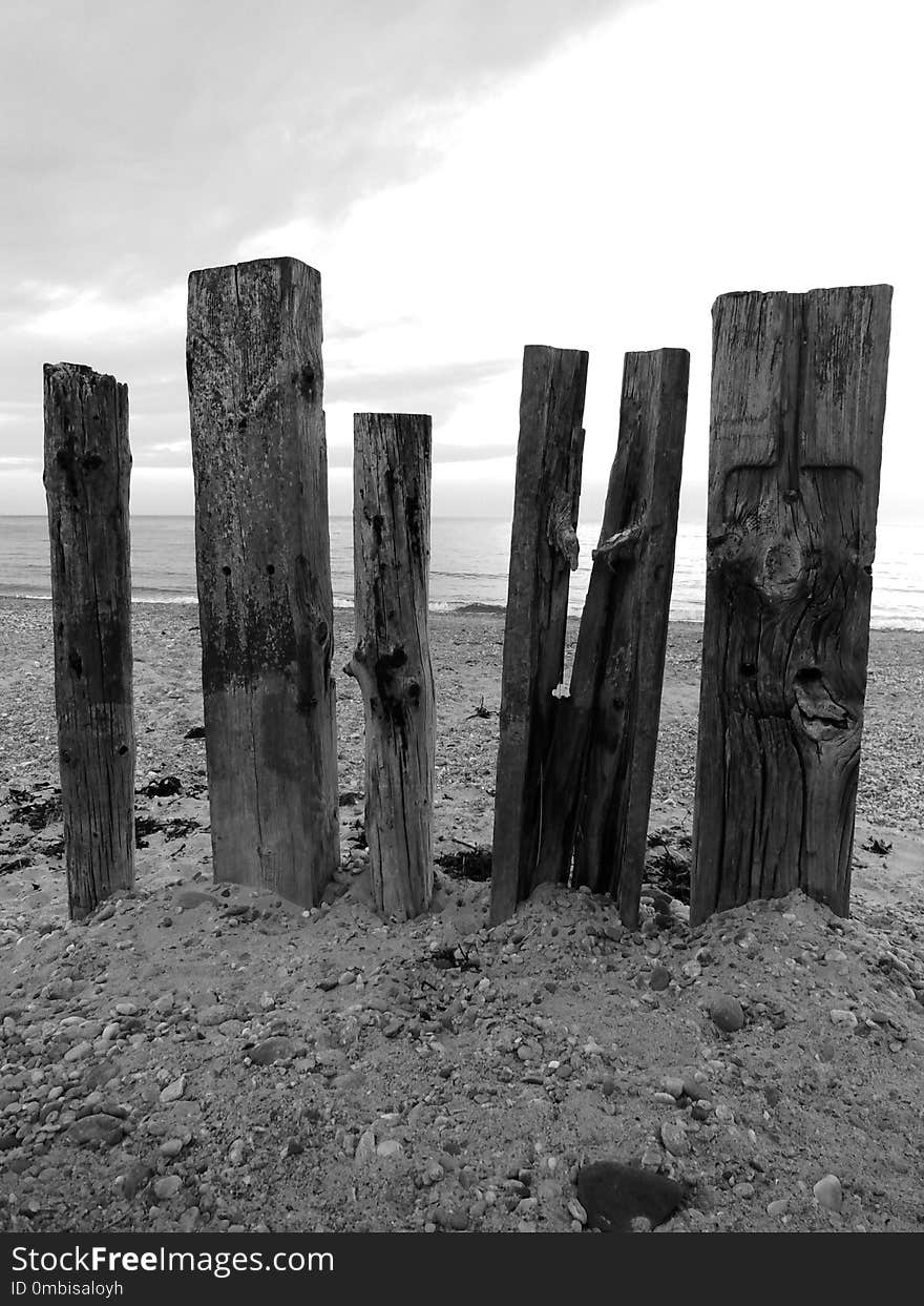 Black And White, Monochrome Photography, Monolith, Wood