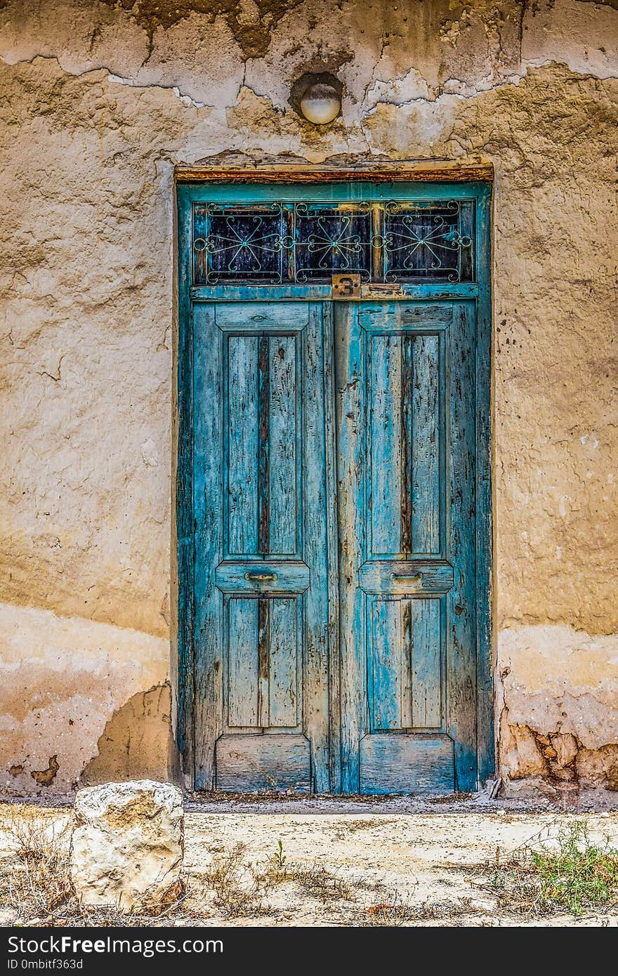 Blue, Wall, Door, Window