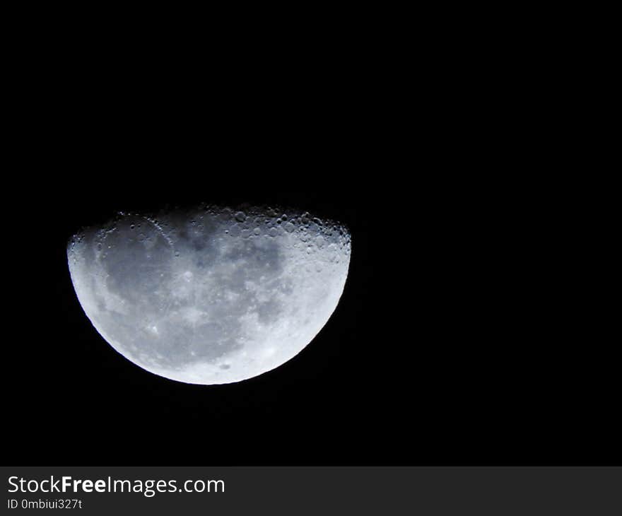 Moon, Black, Black And White, Atmosphere