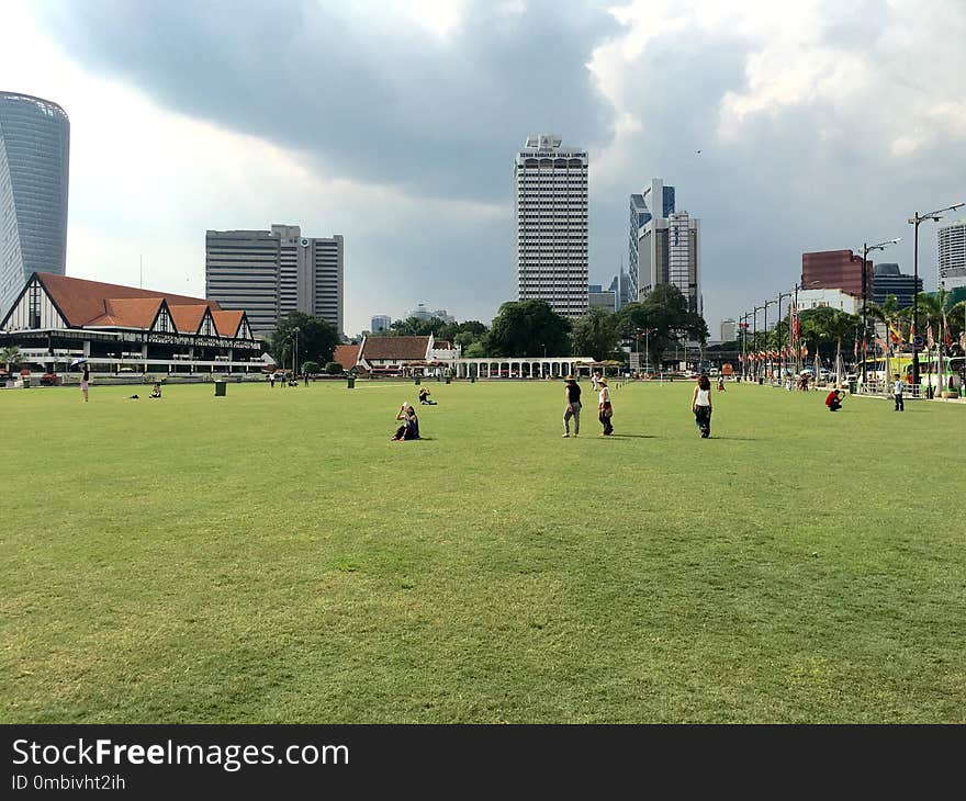 Grass, Sky, City, Urban Area