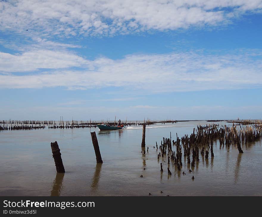 Sky, Horizon, Shore, Waterway