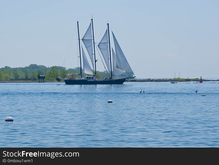 Waterway, Water, Sail, Sailboat