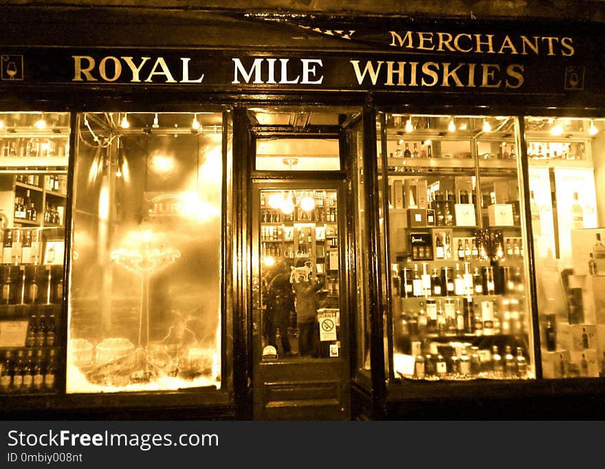 Display Window, Retail, Night, Bar