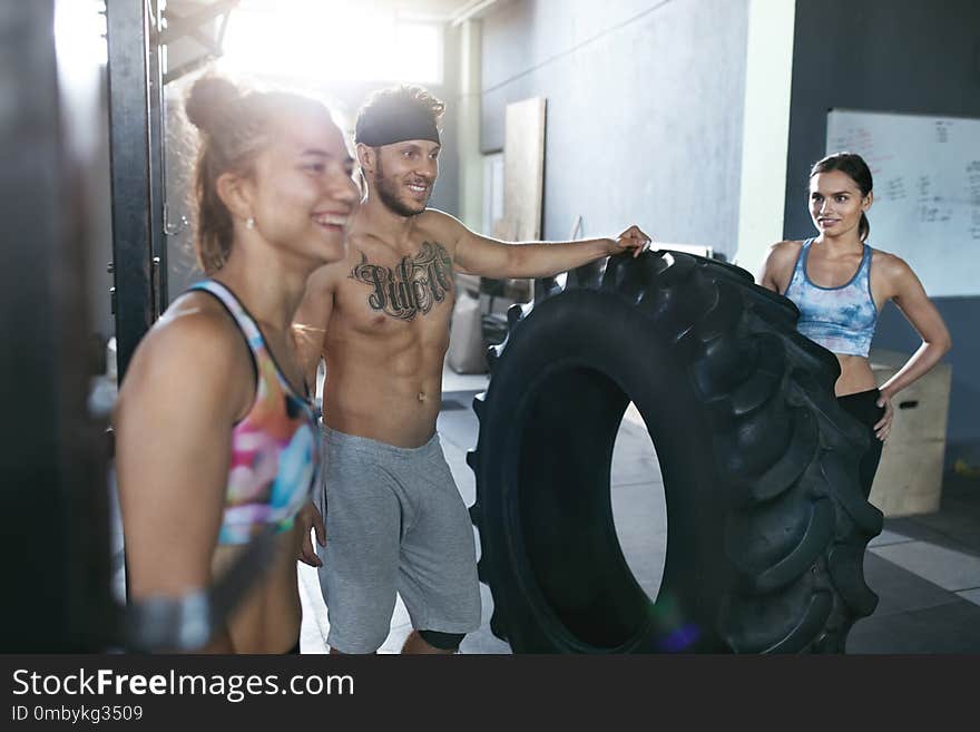 Sport Athletes Training At Crossfit Club