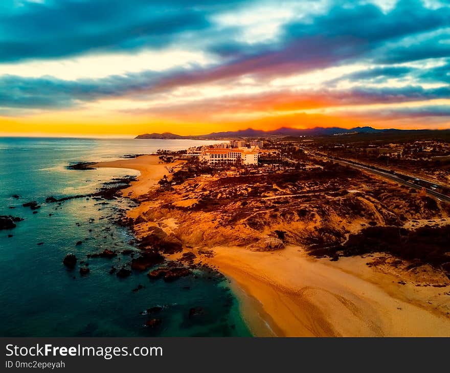 Sky, Sea, Shore, Horizon