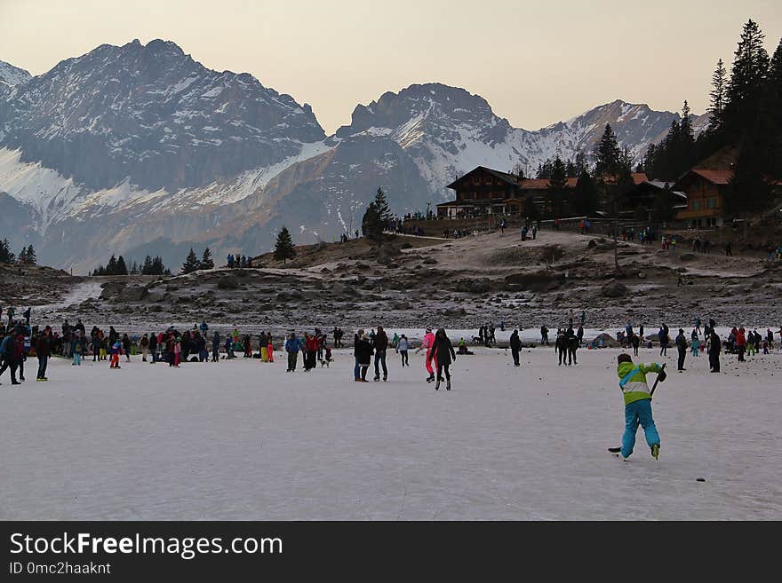 Winter, Mountainous Landforms, Mountain Range, Snow