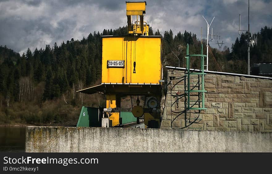 Water, Asphalt, Construction Equipment, Tree