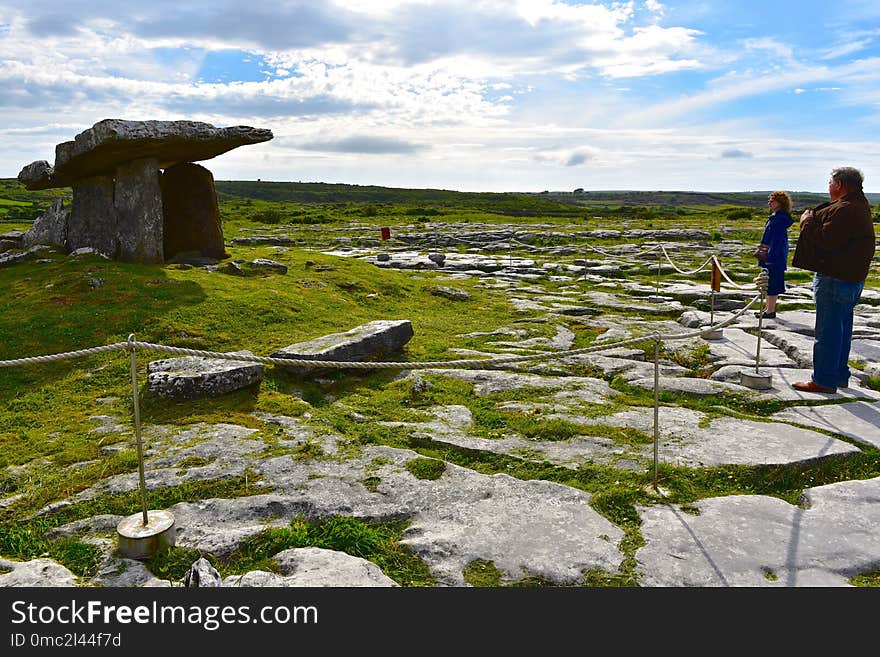 Grass, Sky, Rock, Landscape