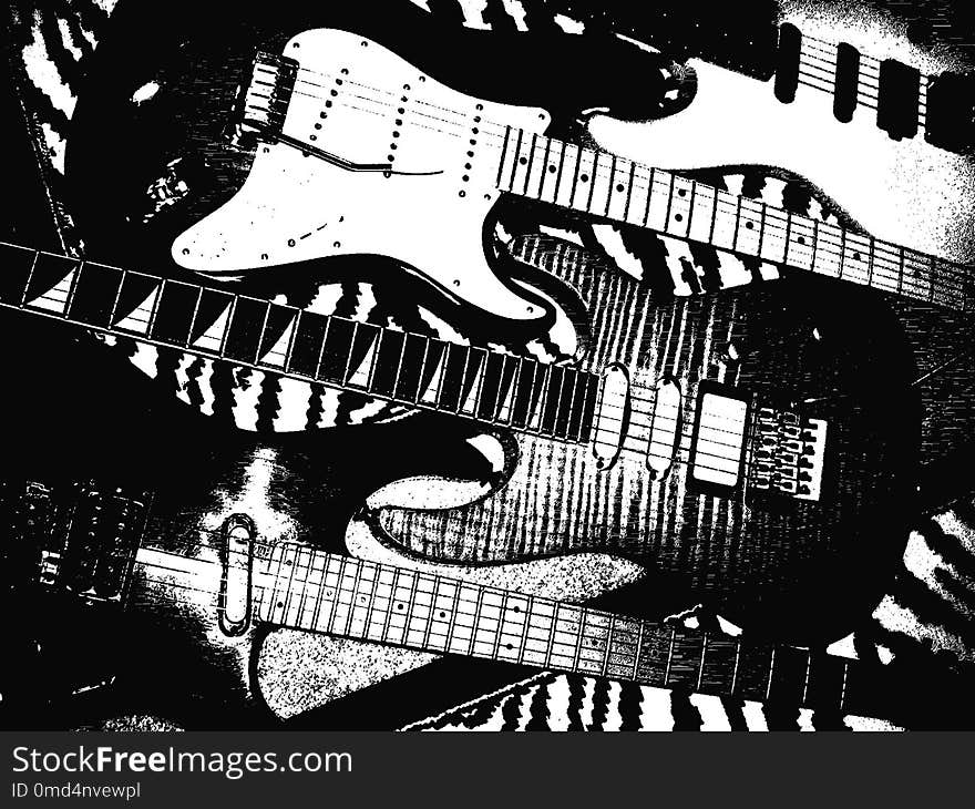 Musical Instrument, Guitar, String Instrument Accessory, Black And White