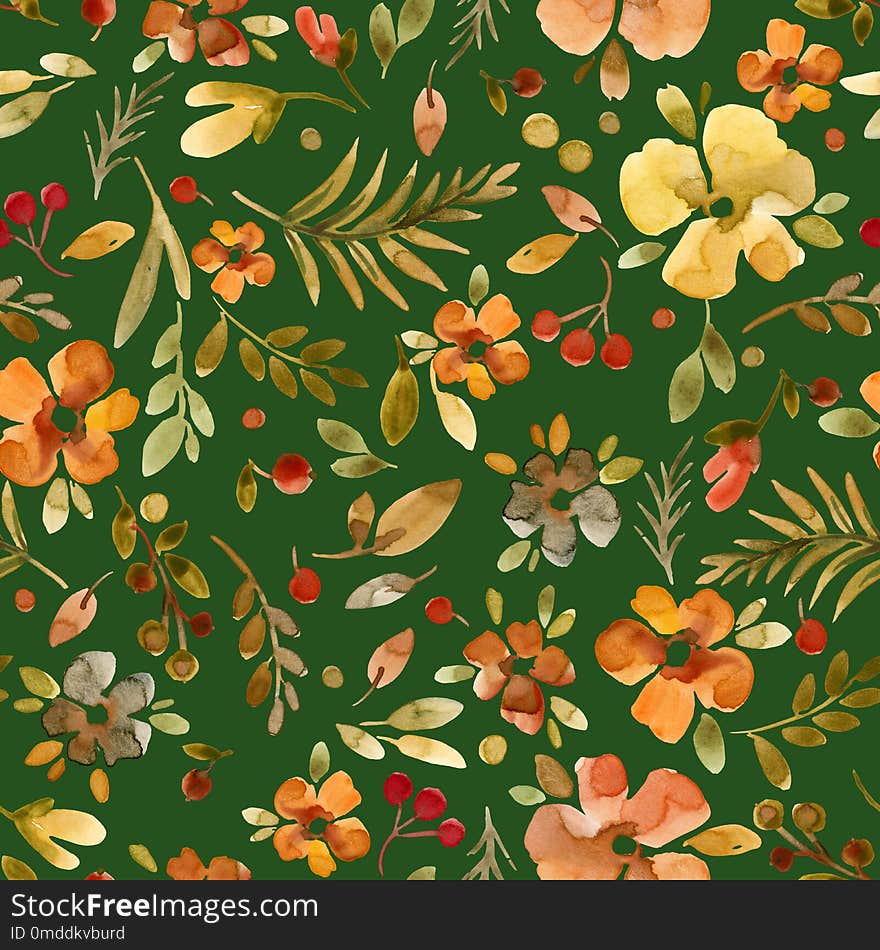 Cute Floral seamless pattern. Millefleur background.