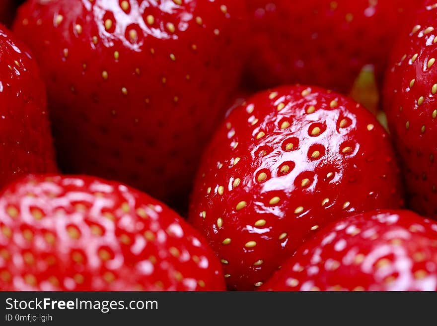 Background from freshly harvested strawberries, directly above