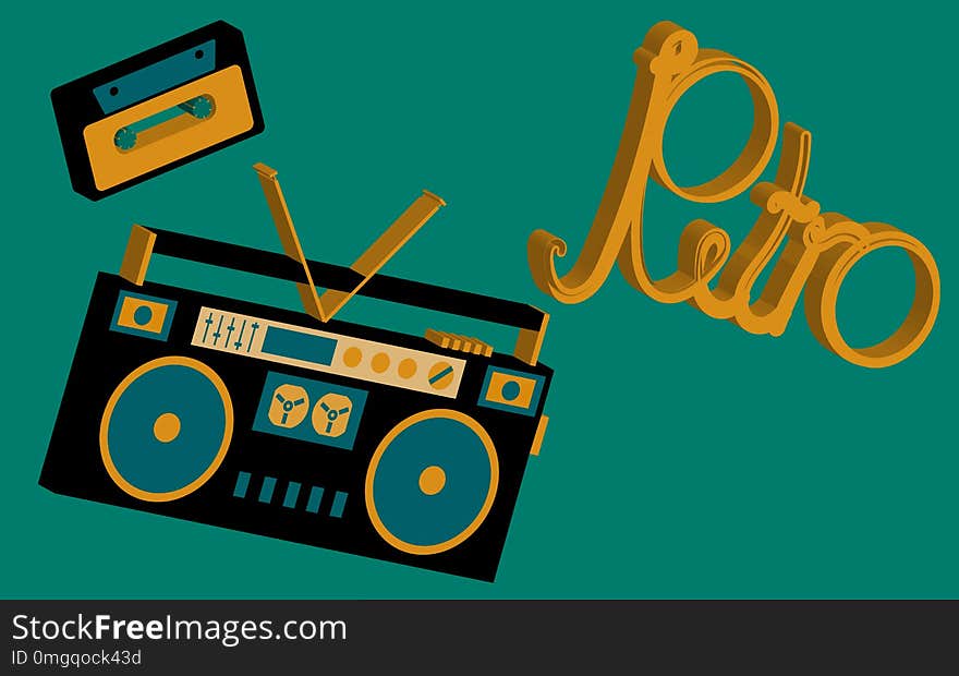 Old Vintage Retro Hippies Is A Stylish Isometric Cassettes From The 70`s, 80`s, 90`s. The Background. Vector Illustration