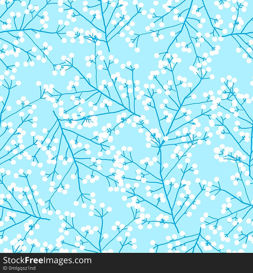 Forest inspiration pattern with rowan berry. Simple seamless stylish background for wedding, invitations, textile, wrapping paper