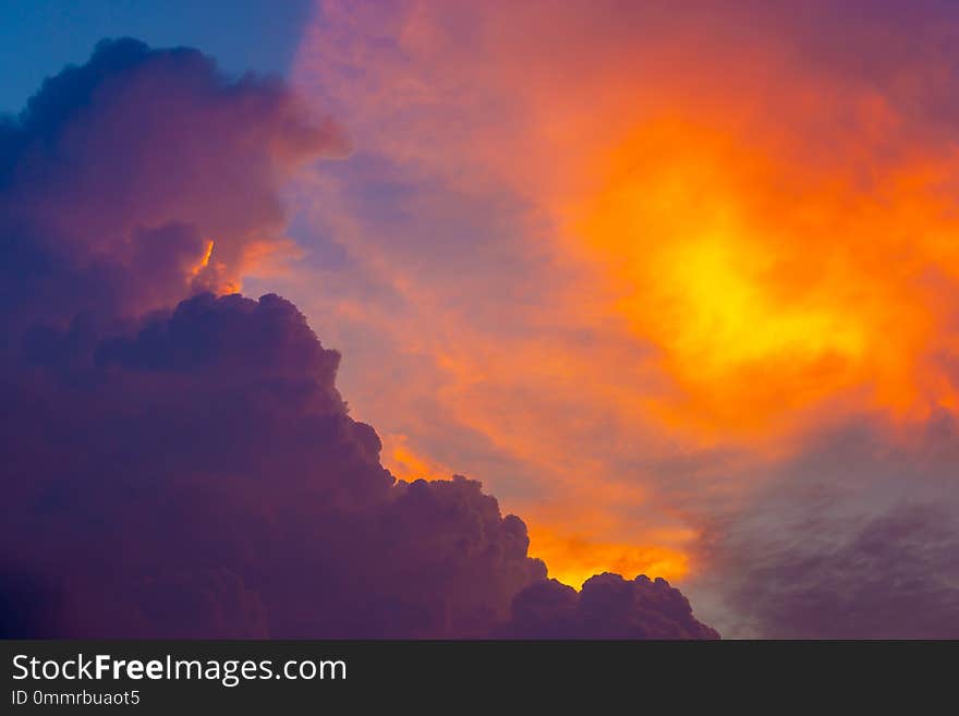 Beautiful colorful sunset sky for nature background.