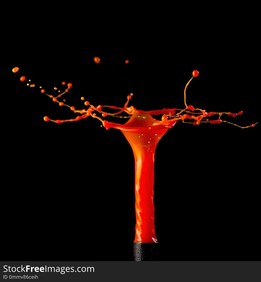 Abstract background, red paint splash, liquid art, creative idea