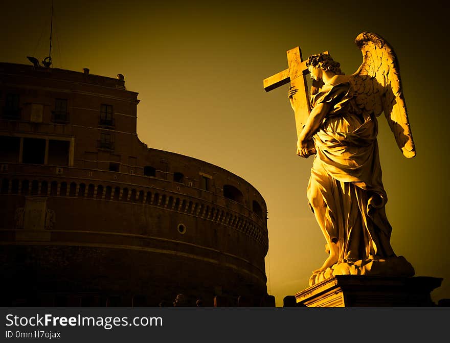 Catholic angel with cross