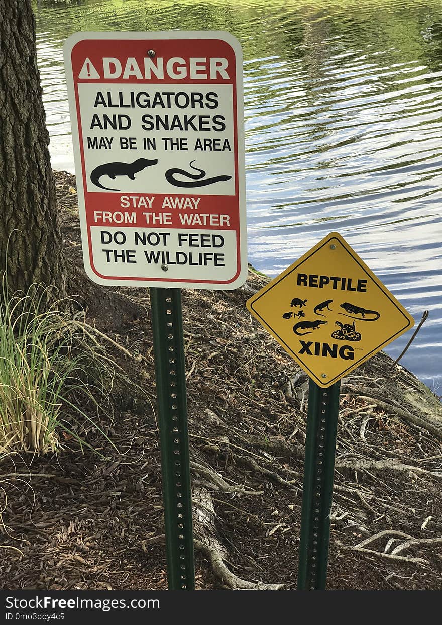 Sign, Signage, Grass, Tree