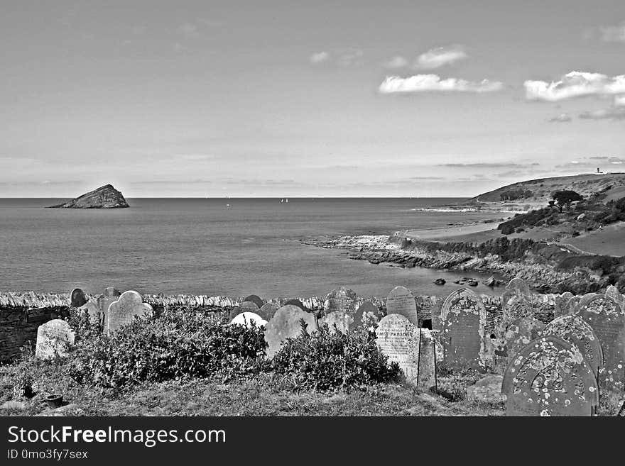 Black And White, Monochrome Photography, Sky, Coast