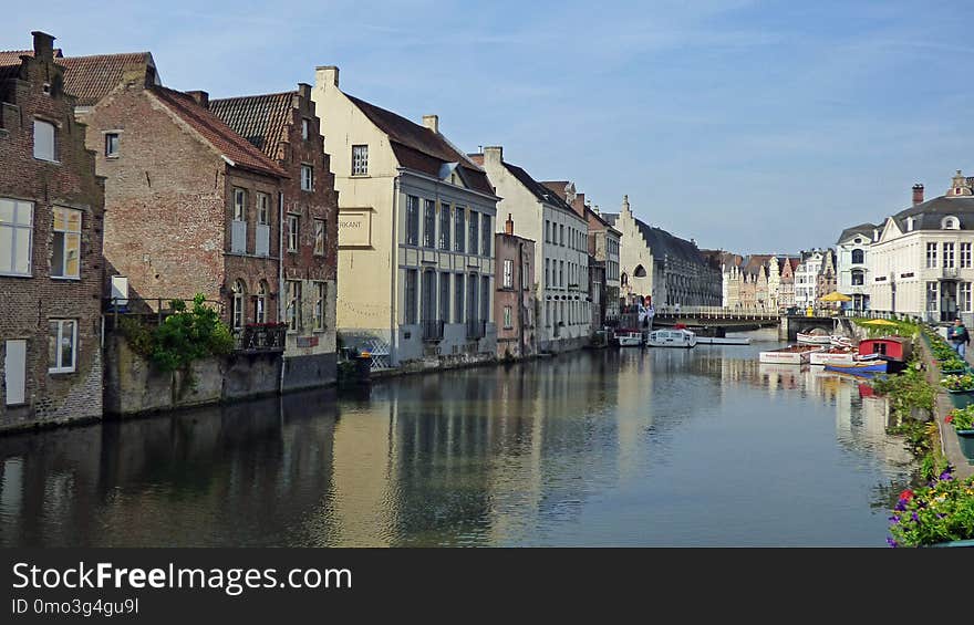 Waterway, Canal, Body Of Water, Town