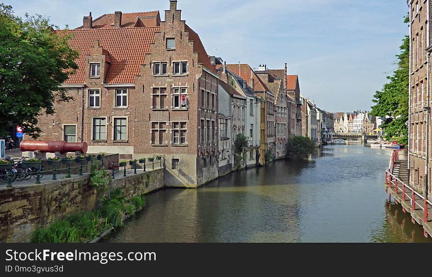 Waterway, Canal, Body Of Water, Town