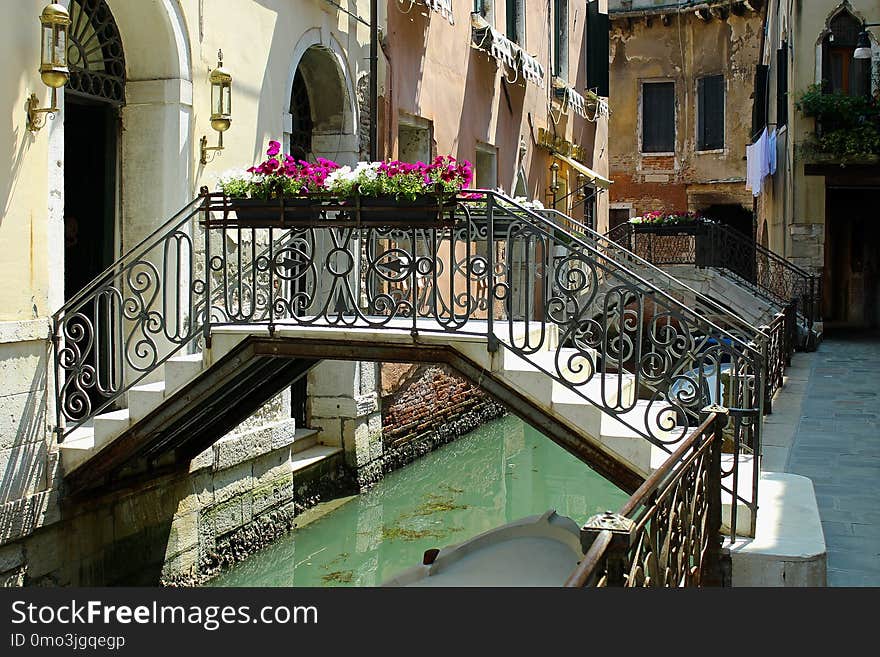 Waterway, Balcony, Canal, Iron