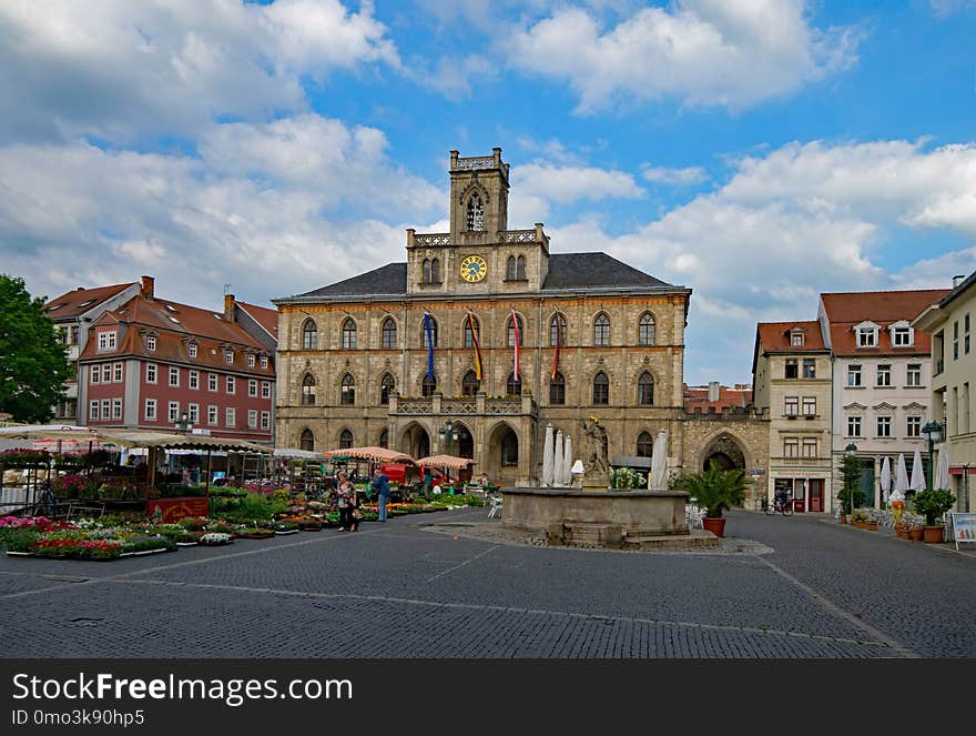 Town, Landmark, City, Town Square