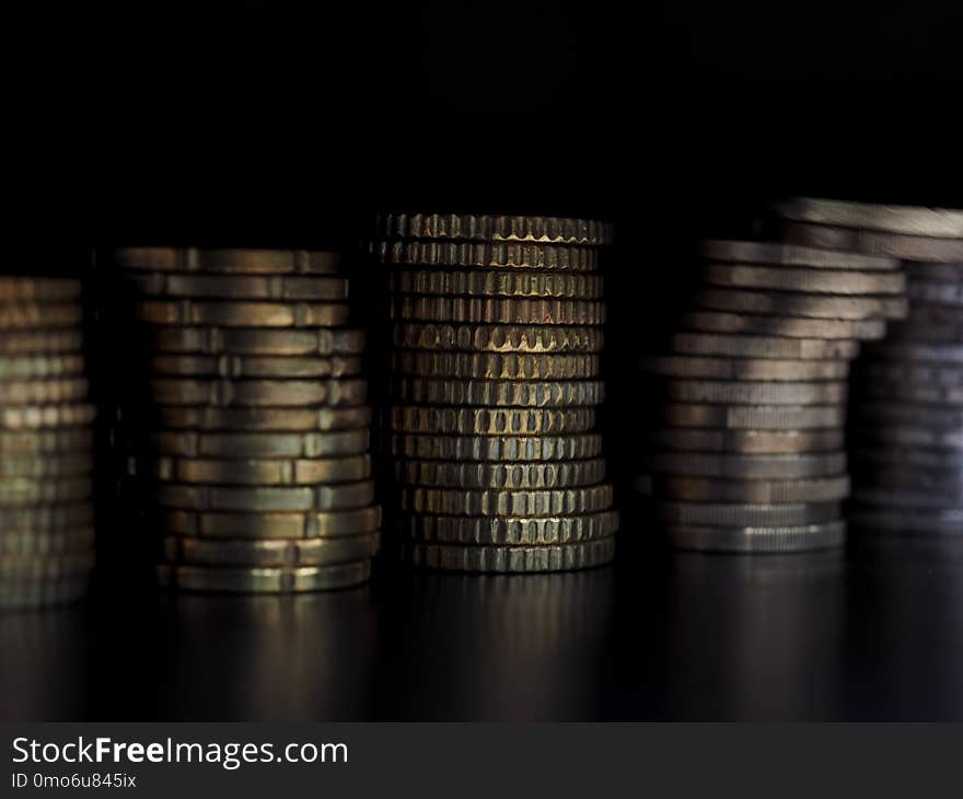 Euro coins pile, European Union background