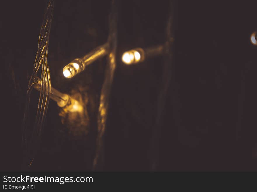 Small Night light bulb LED and bokeh background On the night of