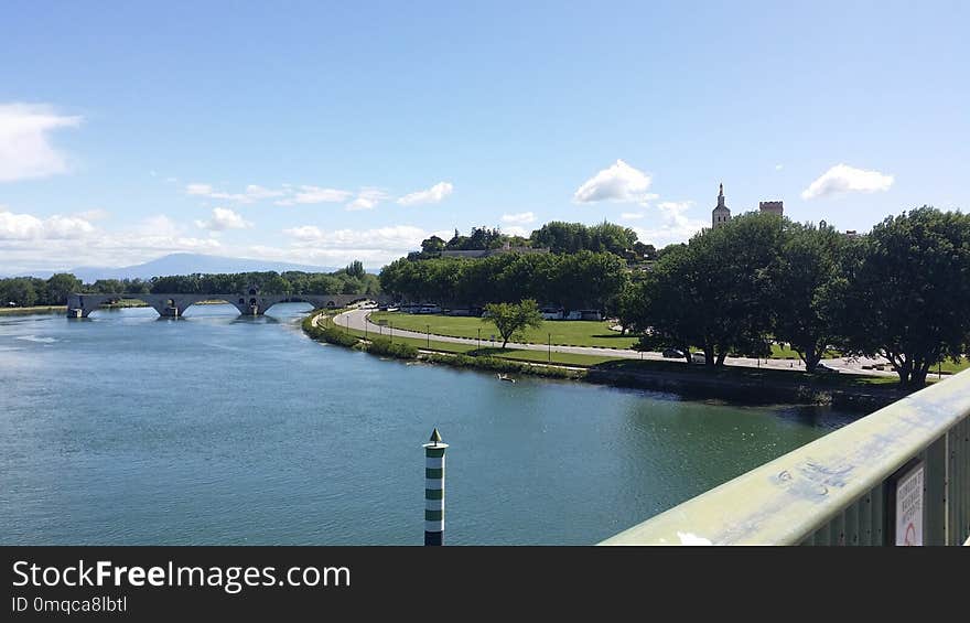 Waterway, River, Sky, Bank