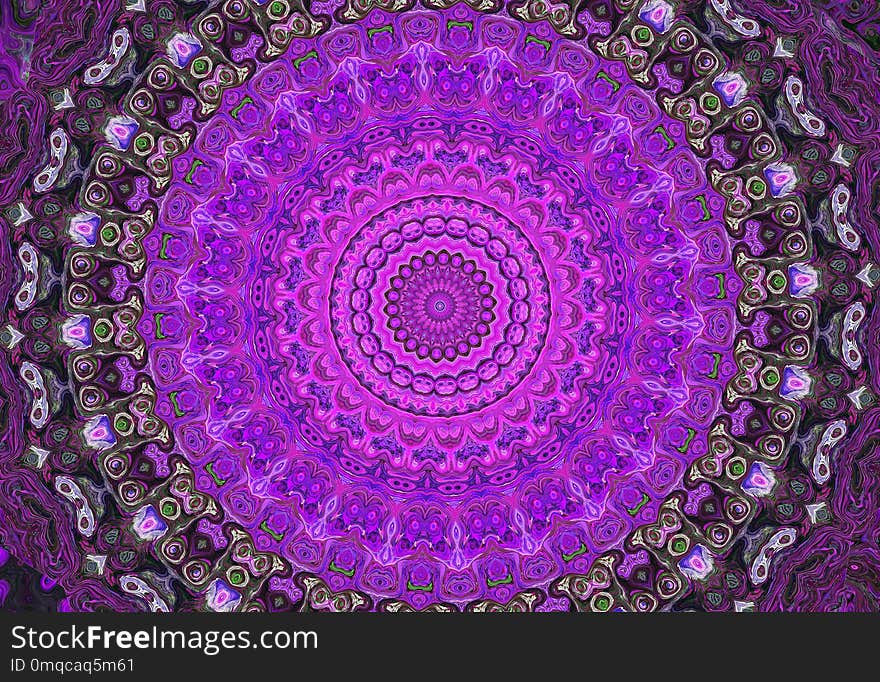 Purple, Fractal Art, Kaleidoscope, Symmetry