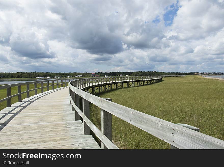 Cloud, Wetland, Boardwalk, Sky