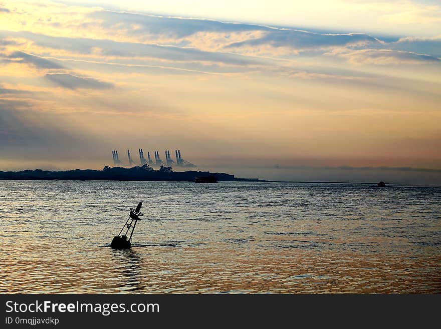 The Golden beach and sky