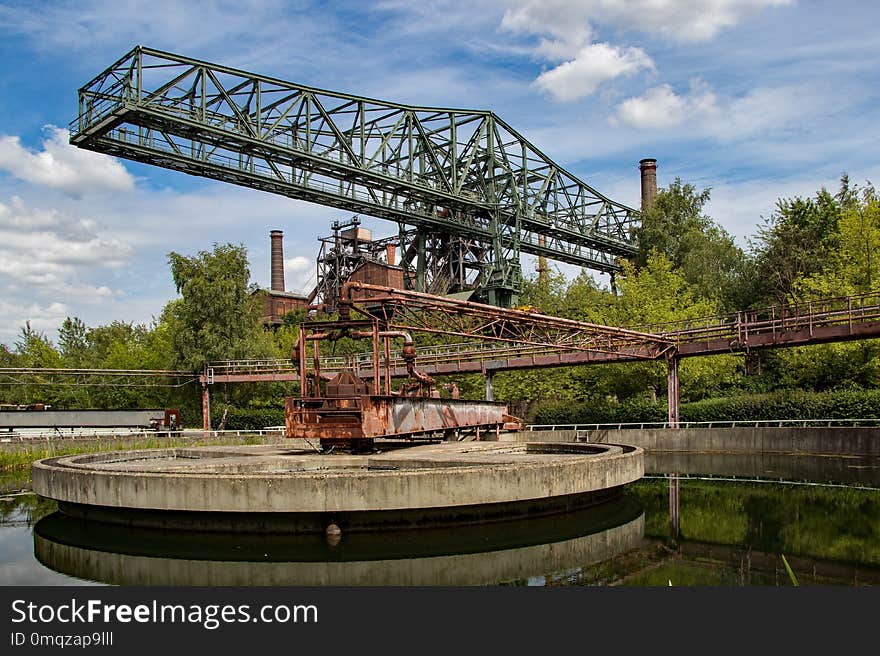 Bridge, Waterway, Truss Bridge, Reflection