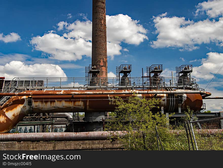 Industry, Sky, Bridge, Cloud