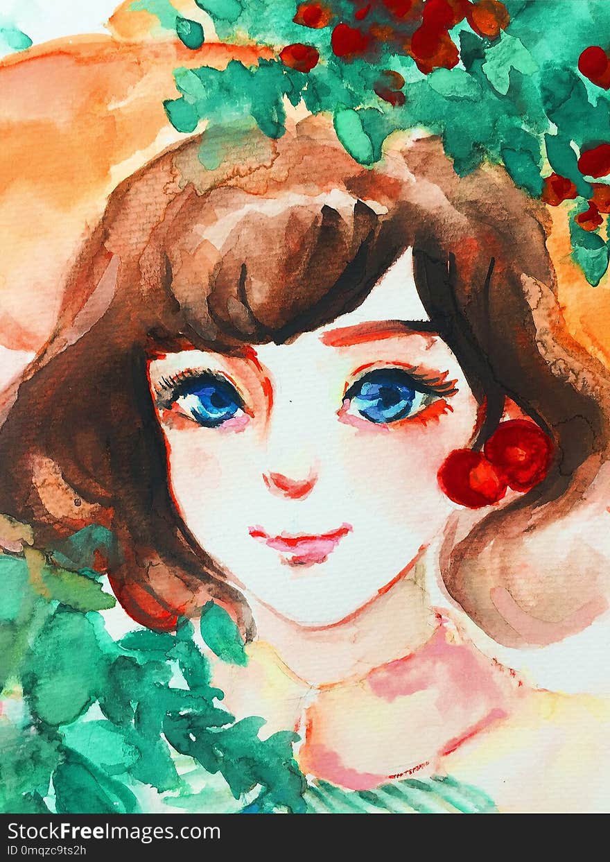 Art, Face, Watercolor Paint, Nose