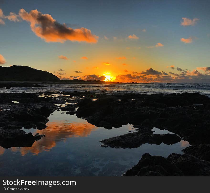 Sky, Sea, Reflection, Horizon