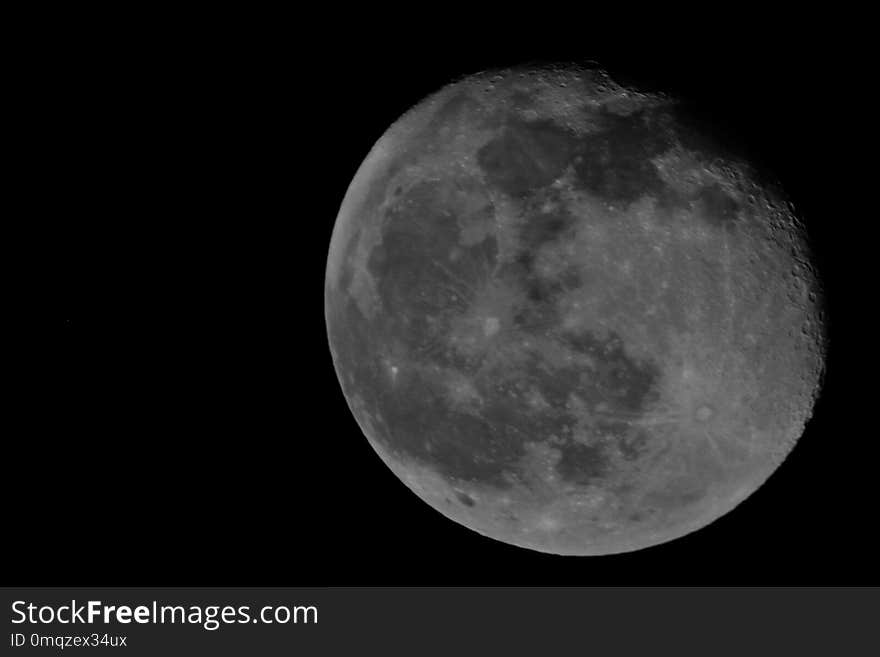 Moon, Black, Black And White, Monochrome Photography