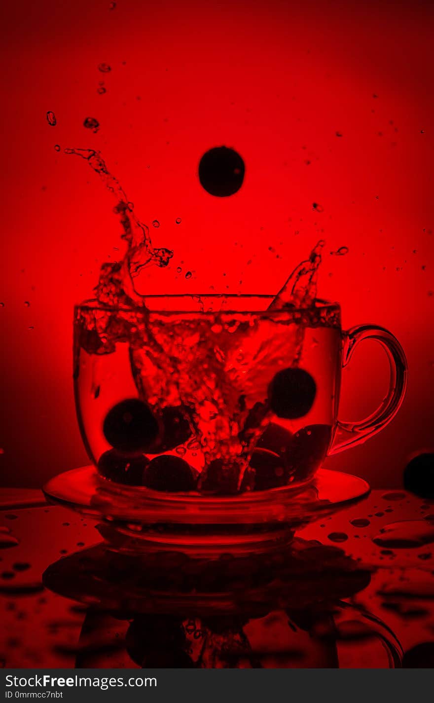 Splash of water in a cup.