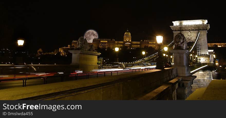 Night, Landmark, Bridge, City