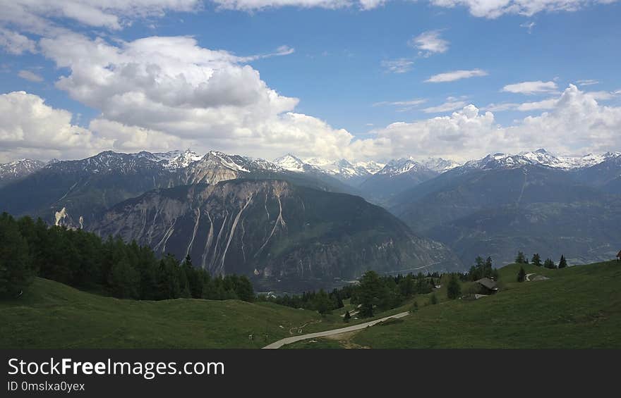 Mountainous Landforms, Mountain Range, Sky, Highland