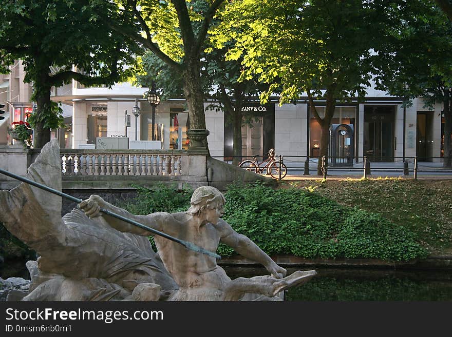 Tree, Statue, Plant, Water