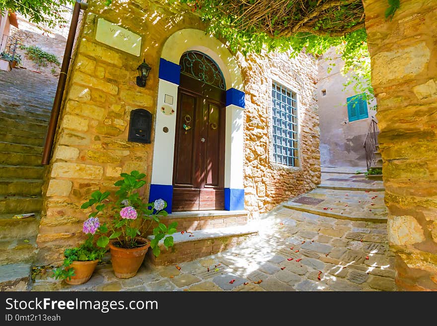 Campiglia Marittima old town in Italy, in summer