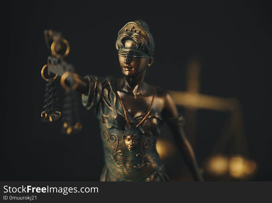 The Statue of Justice symbol, legal law concept image