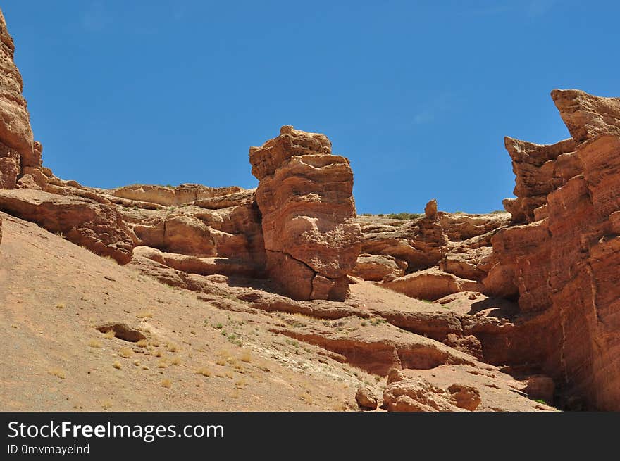 Rock, Badlands, Sky, Wilderness