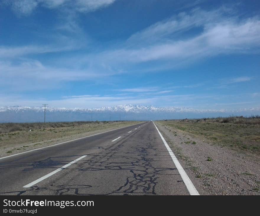 Road, Sky, Horizon, Asphalt